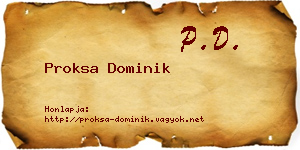 Proksa Dominik névjegykártya